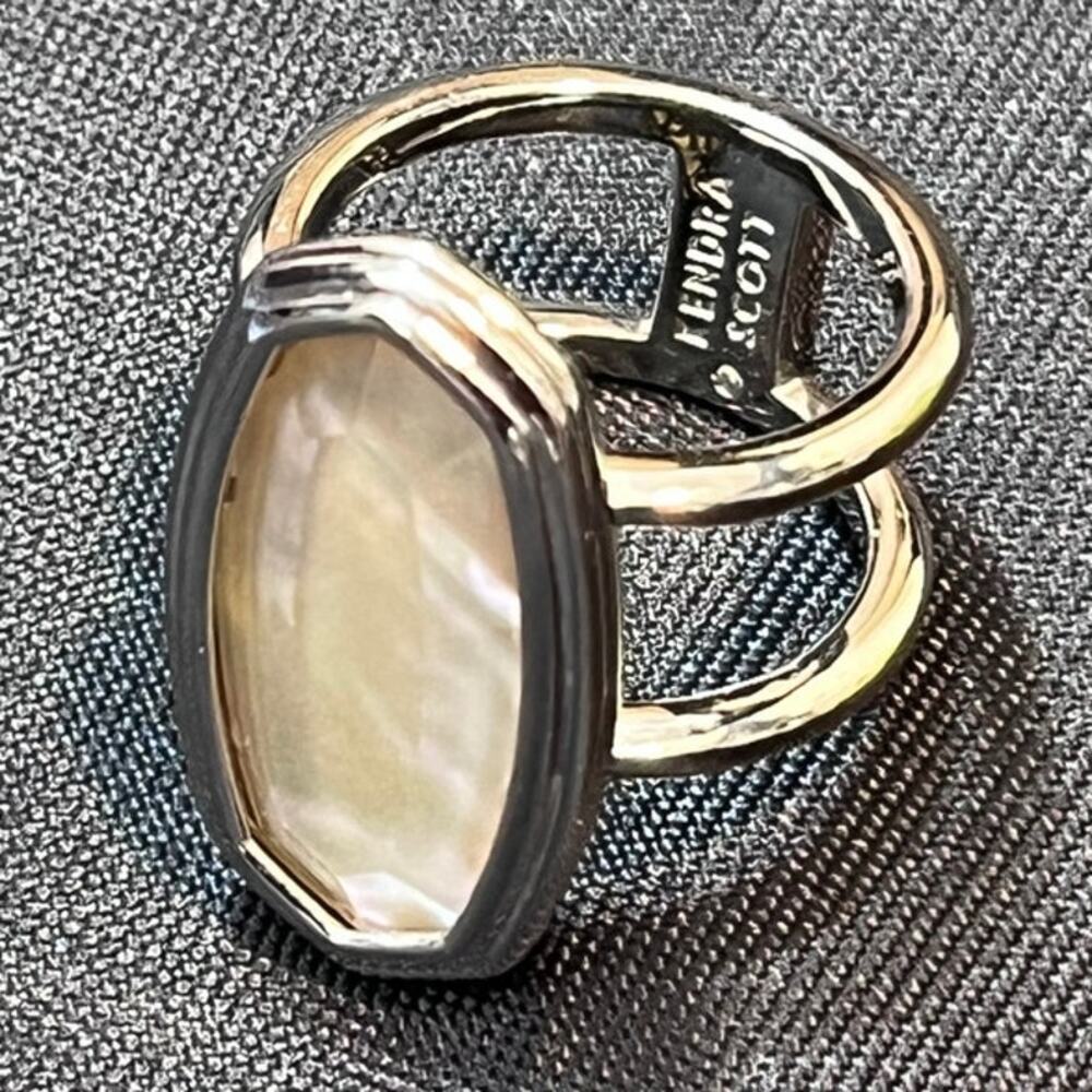 Kendra Scott Elyse Ring Size 5.5 Silver Tone Double Band